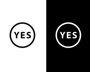 Yes or no icon flat style vector logo design template