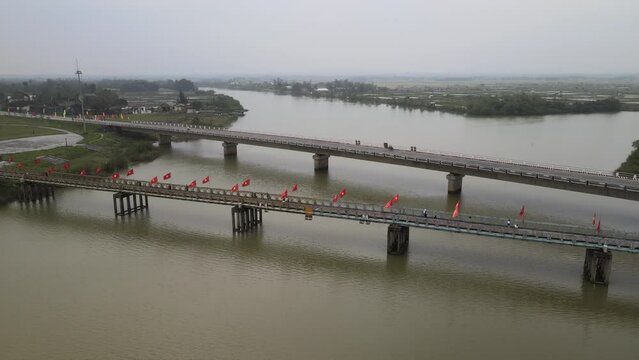 The aerial view of DMZ Region in Vietnam