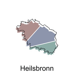 Heilsbronn City Map illustration. Simplified map of Germany Country vector design template