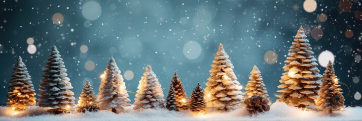 Snowy Pine Cones Christmas Decoration Sign on Fir Branch