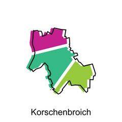 Korschenbroich City Map illustration. Simplified map of Germany Country vector design template