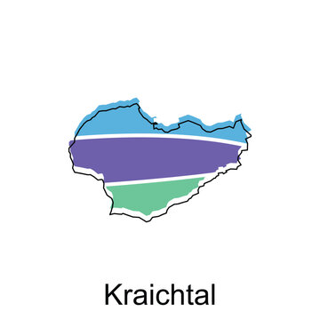 Kraichtal City Map illustration. Simplified map of Germany Country vector design template