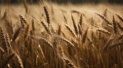 Fototapeta premium Embrace the Natural and Sustainable Beauty of Wheat: A Green Crop for a Better Future