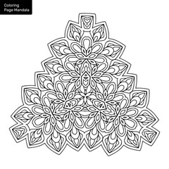 Outline mandala for coloring book. Clean Decorative round ornament. Oriental pattern, Vector illustration Coloring book page. Circular pattern in form of mandala for Henna, Mehndi, tattoo, decoration.