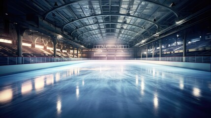 Ice rink in style of winter olympics. - obrazy, fototapety, plakaty