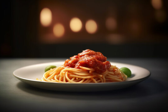 Italian spaghetti on a plate