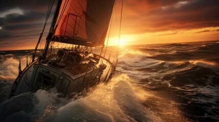 Obraz premium Take a sunrise cruise during the Atlantic Regatta.