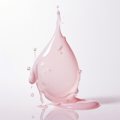 a drop of pale pink cream smeared on a white surface 