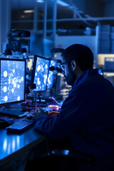 A man working at a computer desk