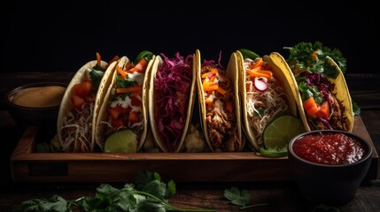 Capturing the Essence Tacos in Dark Mode, an Enigmatic and Flavorful Visual Delight