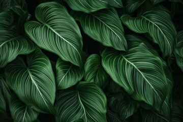 abstract tropical leaves texture, nature background, tropical leaf - obrazy, fototapety, plakaty