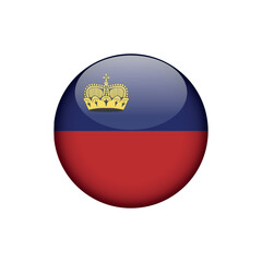 Obraz premium Liechtenstein Flag Circle Button Vector Template