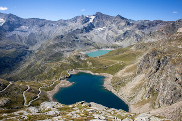 Two little Lakes at the Mountain Nero in Italy