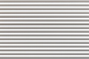A mesmerizing abstract pattern of crisp white lines and perfect symmetry, the building's blinds draw the viewer in with their captivating beauty