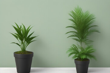 Potted plant in clean wall