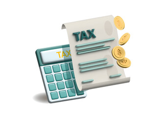 Tax preparation abstract concept 3d vector illustration. The corporate tax, taxable income, document preparation, payment planning, corporate accountancy, and annual return abstract metaphor