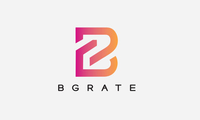 B unique creative minimalistic logo design. © Vectors.in
