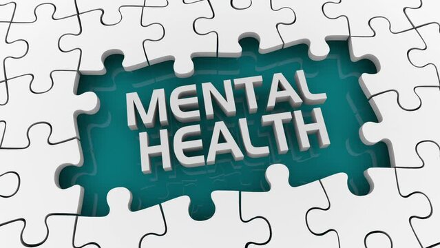 Mental Health Puzzle Wellness Wellbeing Care Therapy Help 3d Animation