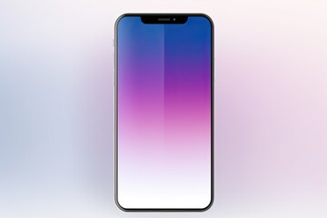 A mobile with blank screen mockup gradient background