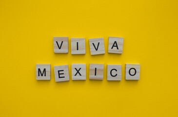 September 16, Independence Day of Mexico, Viva Mexico, minimalistic banner with the inscription in...