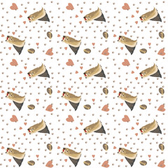  Vector Yorkshire terrier seamless pattern on a white background for printing on craft paper, textiles