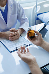 Doctors consult male patients, work on the diagnosis of men's health disorder or mental illness...