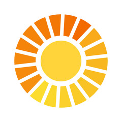 Summer heat symbol. Retro sun