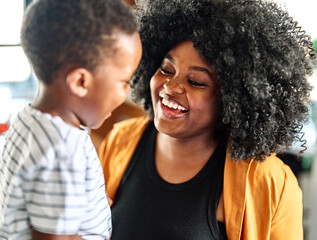 child family mother portrait single woman happy son man boy black american african smiling...