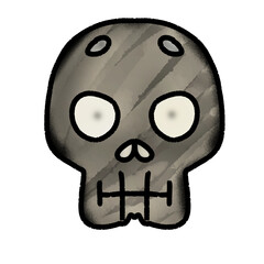 black and white skull