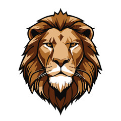 Silhouette of a male lion face on white background for tatoo, icon, symbol
