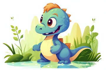 Fototapeta premium Cute Dinosaurier 