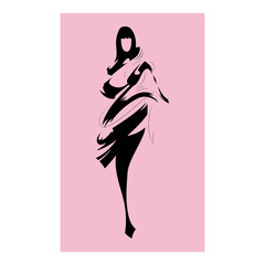 Obraz na płótnie Canvas Fashion model vector illustration, Fashion woman silhouette, Fashion icon