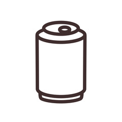 Soda can icon flat design. Drink beverage outline symbol. Editable stroke. Vector pictogram isolated on white background. Beer, soda, coke linear design. Flat illustration