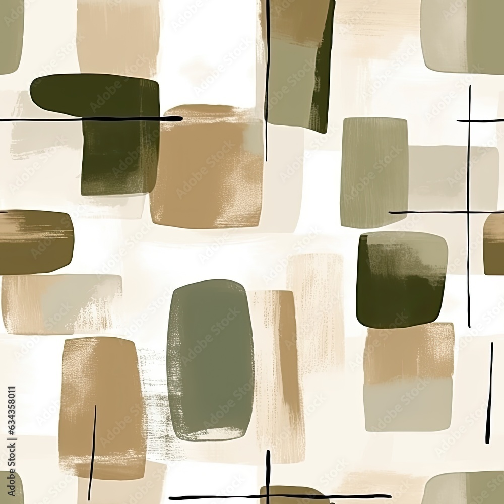 Poster seamless pattern background with abstract watercolor textured geometric figures for printing, packag