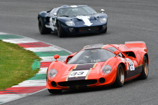 Scarperia, 2 April 2023: Lola T70 Mk III B year 1967 in action during Mugello Classic 2023 at Mugello Circuit in Italy.