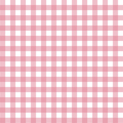 pink white gingham seamless pattern. Pale pink background texture. Checked tweed plaid repeating wallpaper. Fabric design.