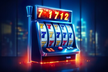 Slot machine wins the jackpot. 777 Big win concept. Casino jackpot. | Generative AI