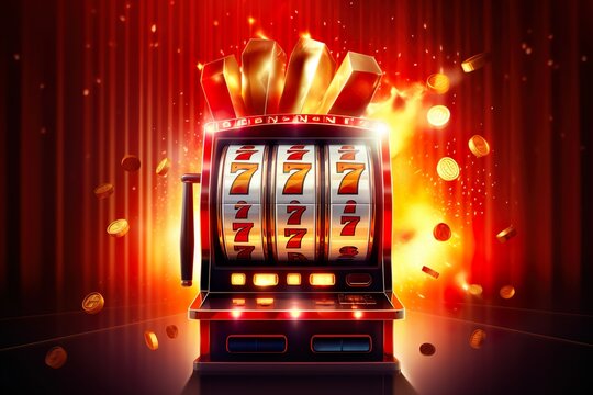 Slot machine wins the jackpot. 777 Big win concept. Casino jackpot. | Generative AI
