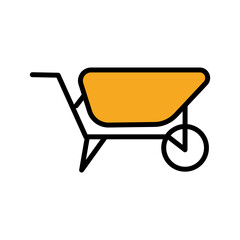 yellow wheelbarrow icon