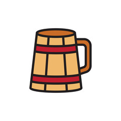 Fototapeta na wymiar wooden beer mug icon