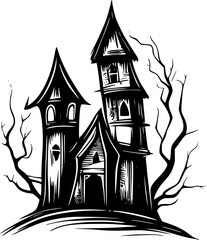 horror castle cartoon