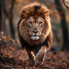 Majestic Lion Staring. Generative AI
