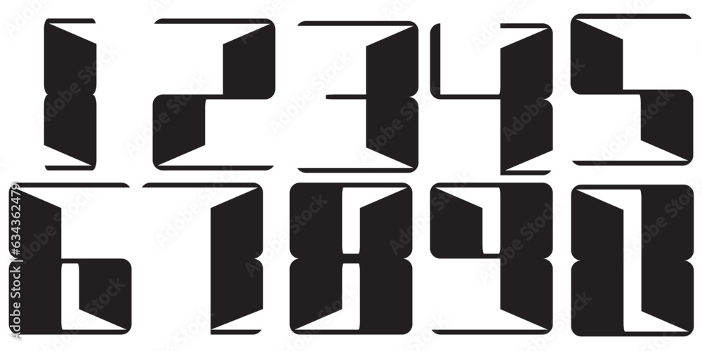 Poster assorted digital custom vector numbers. minimum. color gradation. dark. banner network. 3d effect. d