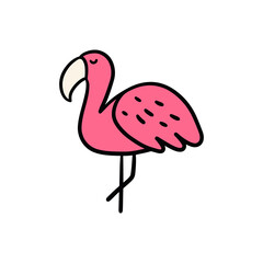 illustration of a pink flamingo
