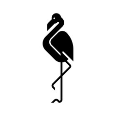 Flamingo logo silhouette template design.