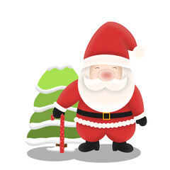 Santa Claus with Christmas tree