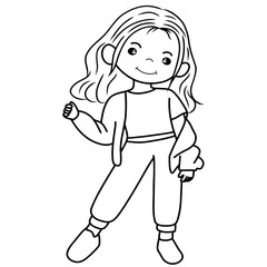 Hand drawn,cartoon character. Creative with illustration in flat design,watercolor.