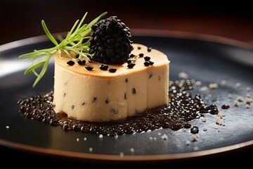 Foie Gras with Truffles: Indulge in the rich and buttery foie gras, paired with the decadent essence of truffles. Generated with AI - obrazy, fototapety, plakaty