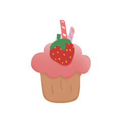 cupcake with strawberry