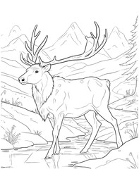 Elk coloring pages for kids